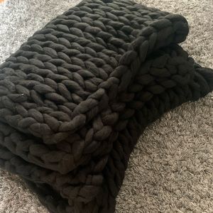 Huge black knitted blanket around 7x4 ft